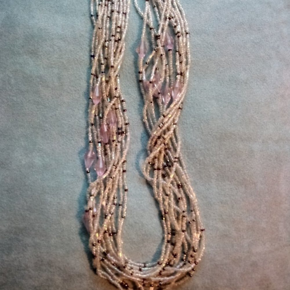 12-Strand Tiny Cream Pearl Necklace